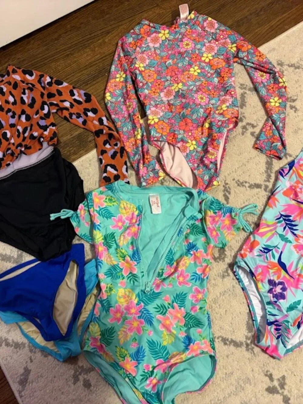 Cat and Jack and Land's End Girl Size 8 Bathing Suits